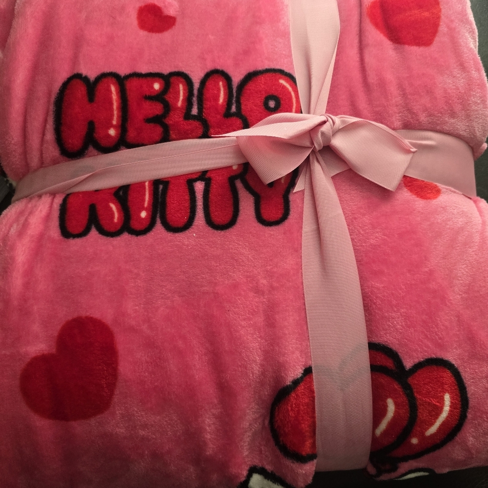 Valentine's day Twin Hello Kitty blanket